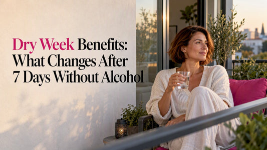Woman enjoying an alcohol-free evening with water